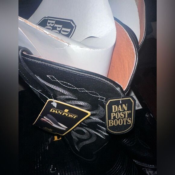 Dan’s Post Milwaukee Black Cowboy Boots Size 9 Extra Wide - Picture 6 of 8